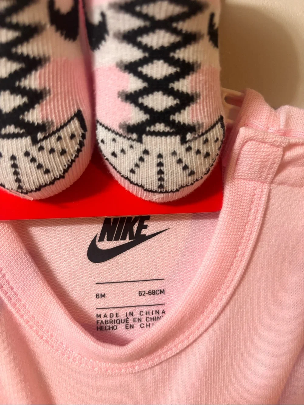 Nike Baby Girl 2 Piece Coverall & Booties Set Pink 6M NWT
